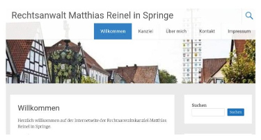 Webseite der Kanzlei Rechtsanwalt Matthias Reinel